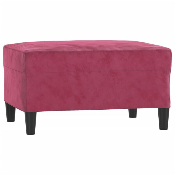 4 pcs conjunto de sofás com almofadões veludo vermelho tinto - Image 5