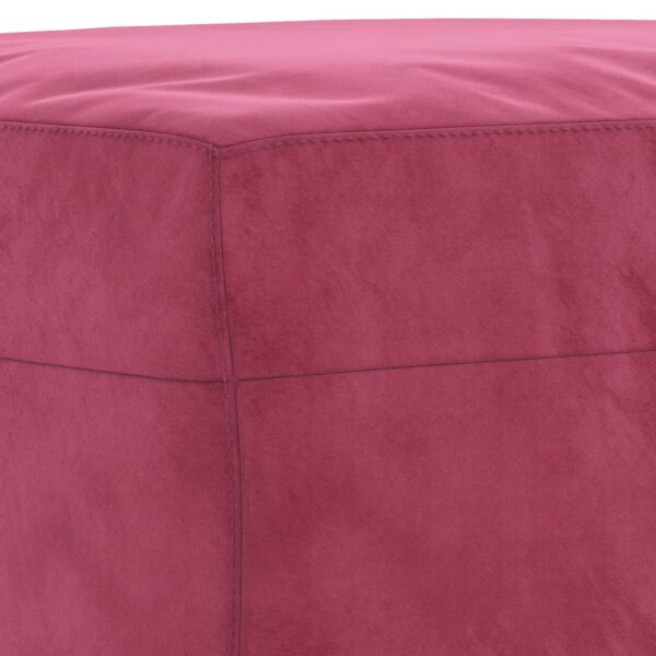 4 pcs conjunto de sofás com almofadões veludo vermelho tinto - Image 7