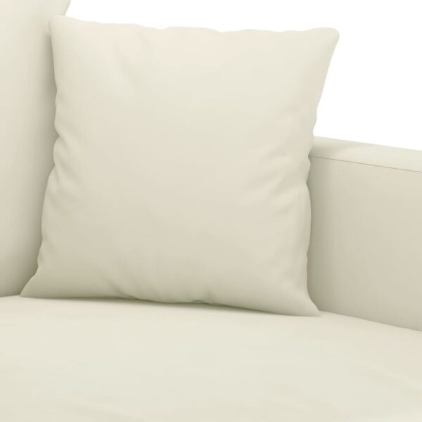 2 pcs conjunto de sofás com almofadões veludo cor creme - Image 4
