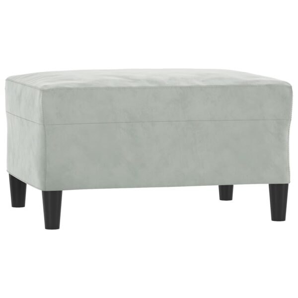 3 pcs conjunto de sofás com almofadões veludo cinzento-claro - Image 4