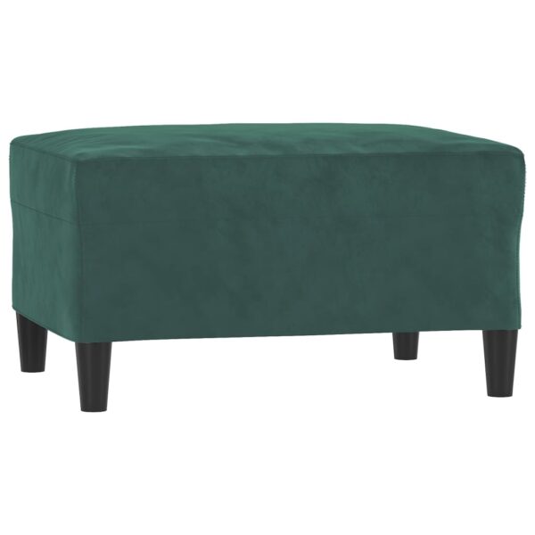 3 pcs conjunto de sofás com almofadões veludo verde-escuro - Image 4