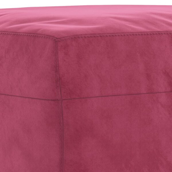 3 pcs conjunto de sofás com almofadões veludo vermelho tinto - Image 6
