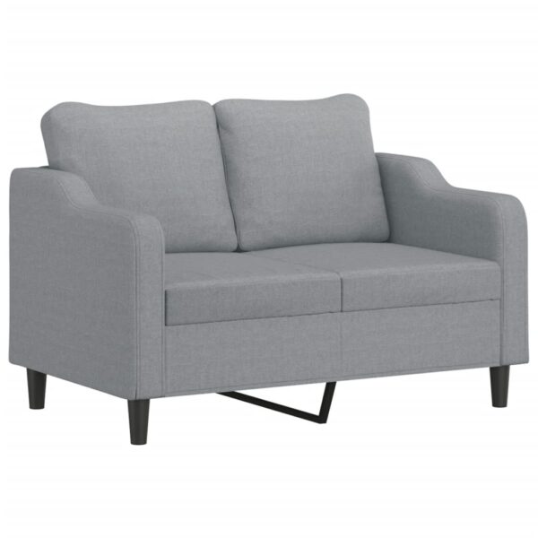 3 pcs conjunto de sofás com almofadões tecido cinzento-claro - Image 3