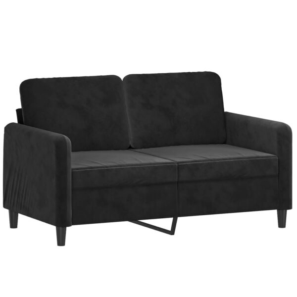 2 pcs conjunto de sofás com almofadas veludo preto - Image 2