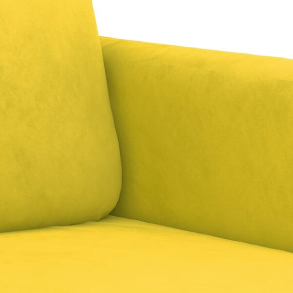 2 pcs conjunto de sofás com almofadas veludo amarelo - Image 5