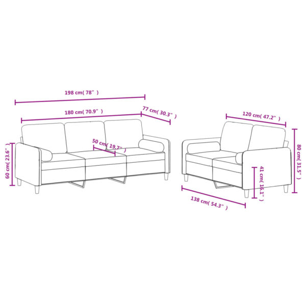 2 pcs conjunto de sofás com almofadas veludo amarelo - Image 7