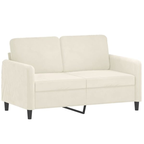 2 pcs conjunto de sofás com almofadas veludo cor creme - Image 2