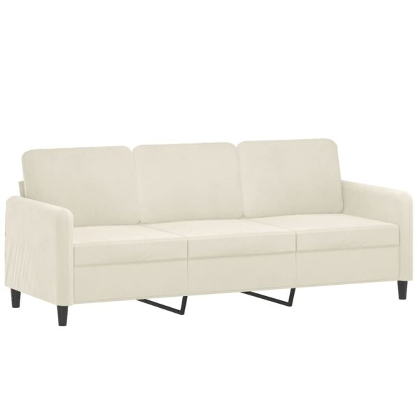 2 pcs conjunto de sofás com almofadas veludo cor creme - Image 3
