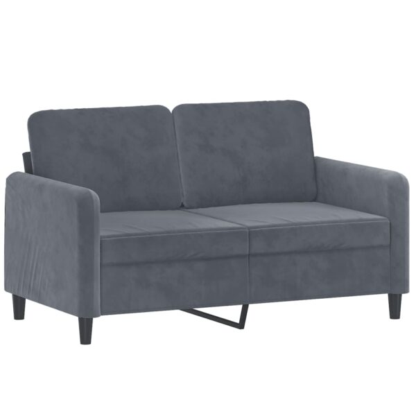 3 pcs conjunto de sofás com almofadas veludo cinzento-escuro - Image 2