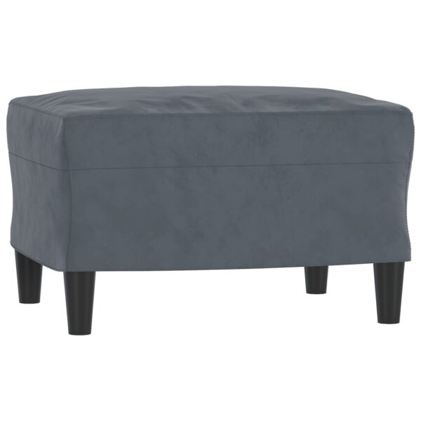 3 pcs conjunto de sofás com almofadas veludo cinzento-escuro - Image 4