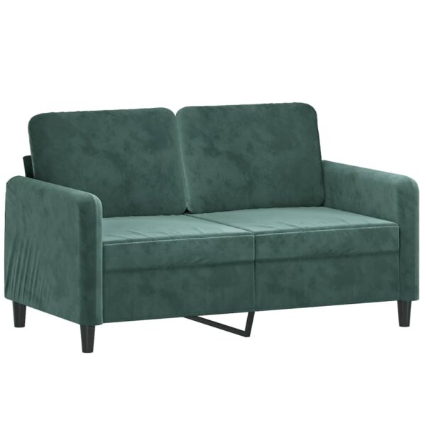 3 pcs conjunto de sofás com almofadas veludo verde-escuro - Image 2