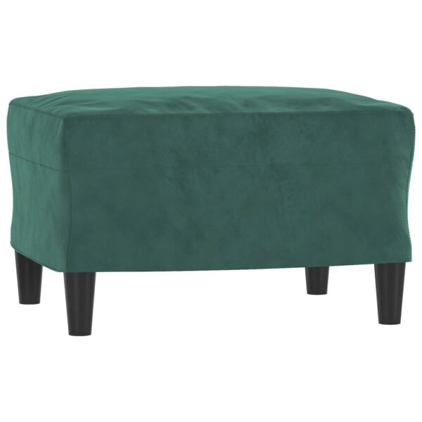 3 pcs conjunto de sofás com almofadas veludo verde-escuro - Image 4