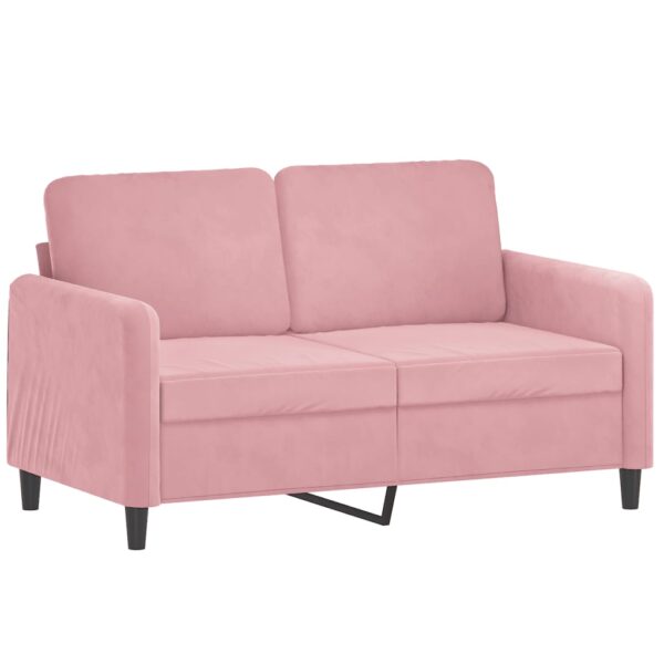 3 pcs conjunto de sofás com almofadas veludo rosa - Image 3