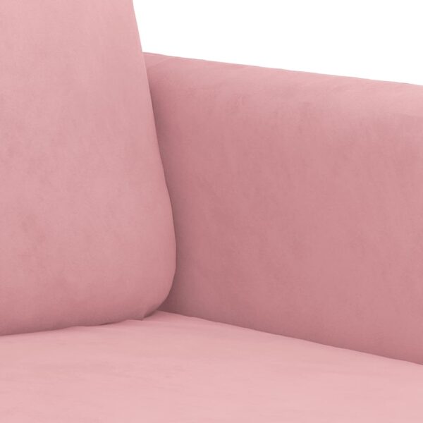 3 pcs conjunto de sofás com almofadas veludo rosa - Image 7
