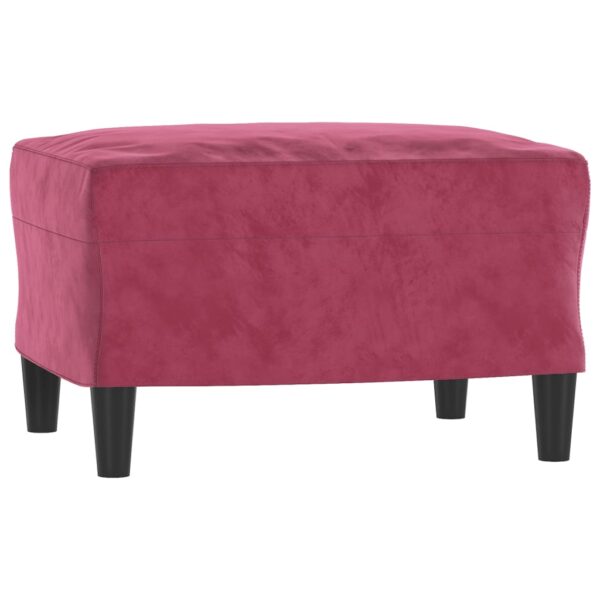 3 pcs conjunto de sofás com almofadas veludo vermelho-tinto - Image 4