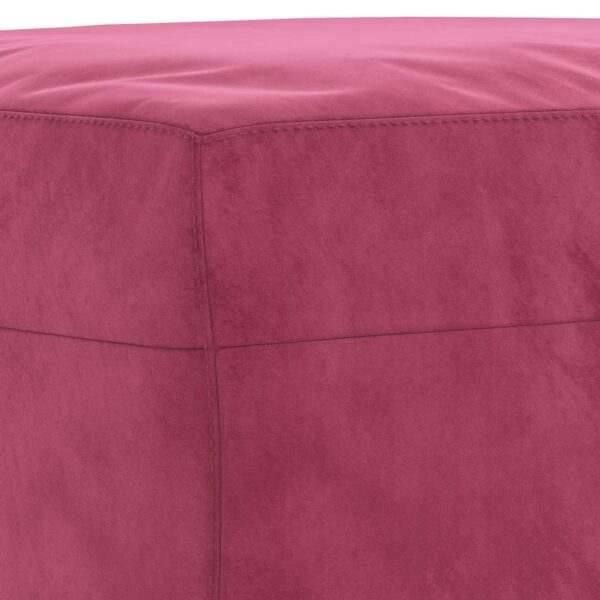 3 pcs conjunto de sofás com almofadas veludo vermelho-tinto - Image 7