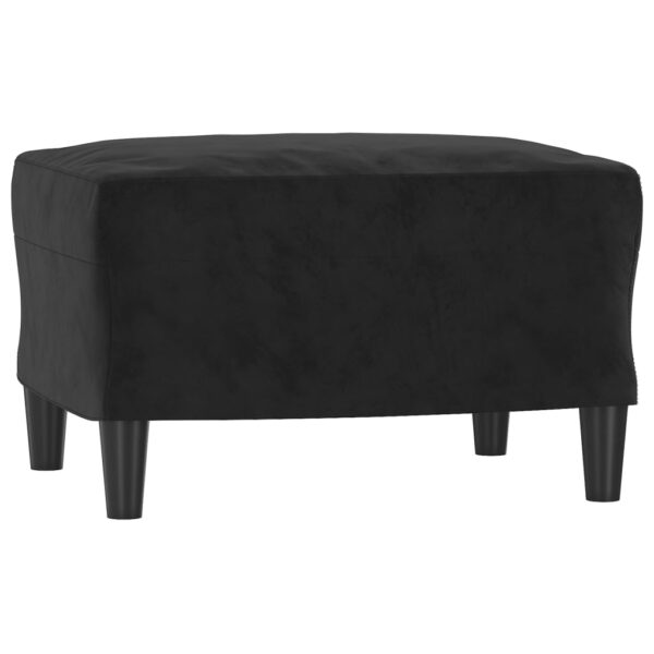 3 pcs conjunto de sofás com almofadas veludo preto - Image 4