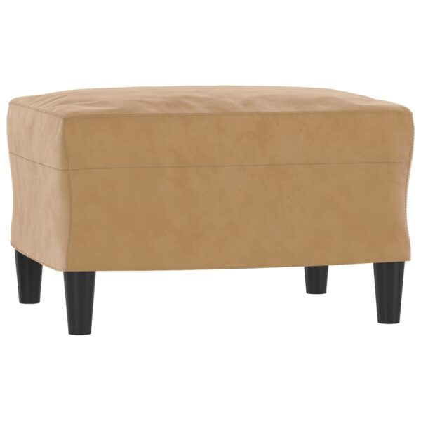 3 pcs conjunto de sofás com almofadas veludo castanho - Image 4