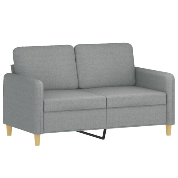 3 pcs conjunto de sofás com almofadões tecido cinzento-claro - Image 3