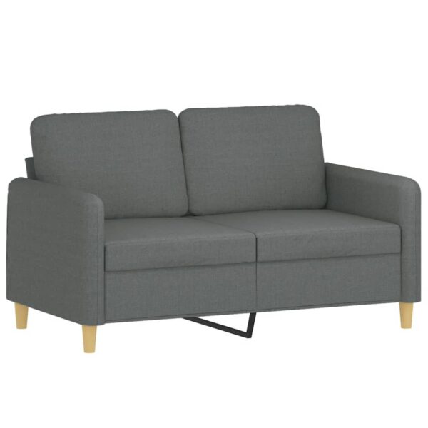 3 pcs conjunto de sofás com almofadões tecido cinzento-escuro - Image 3