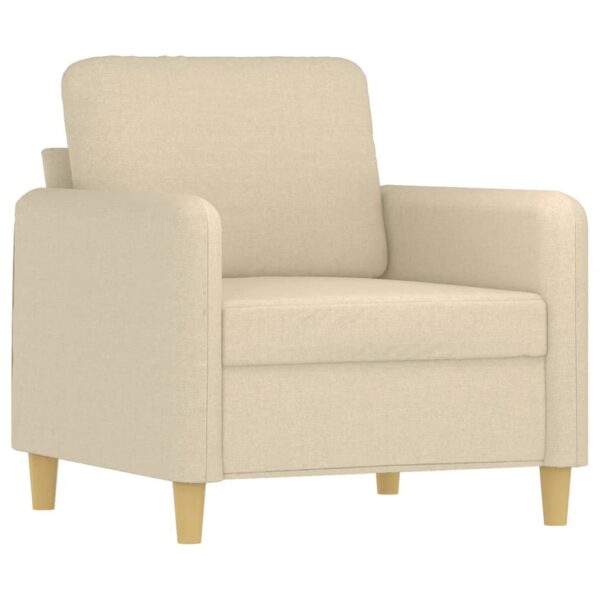 3 pcs conjunto de sofás com almofadões tecido cor creme - Image 2
