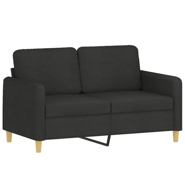 3 pcs conjunto de sofás com almofadões tecido preto - Image 3