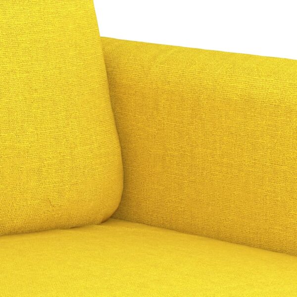 3 pcs conjunto de sofás com almofadões tecido amarelo-claro - Image 5