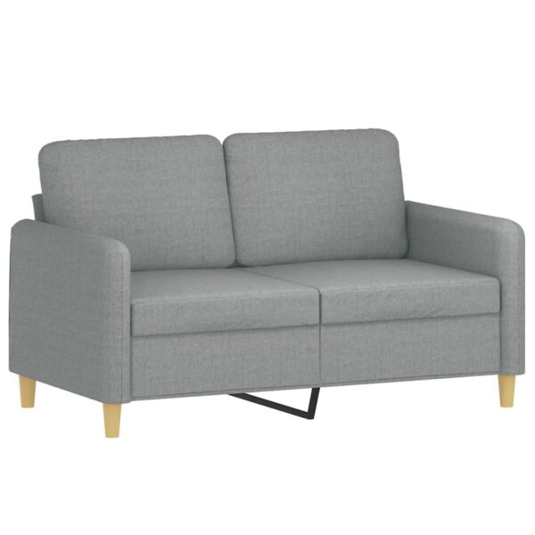 4 pcs conjunto de sofás com almofadões tecido cinzento-claro - Image 4