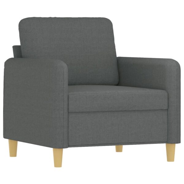 4 pcs conjunto de sofás com almofadões tecido cinzento-escuro - Image 2