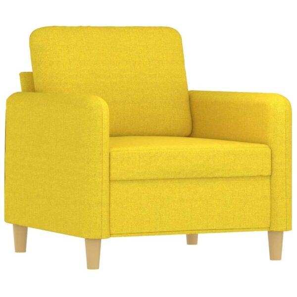 4 pcs conjunto de sofás com almofadões tecido amarelo-claro - Image 2