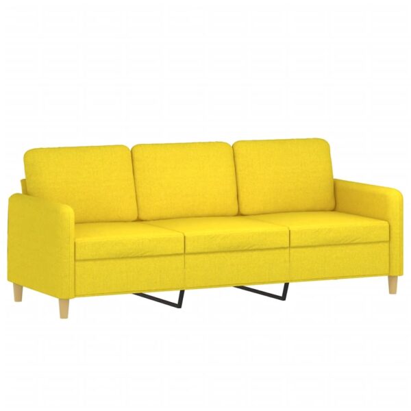 4 pcs conjunto de sofás com almofadões tecido amarelo-claro - Image 4