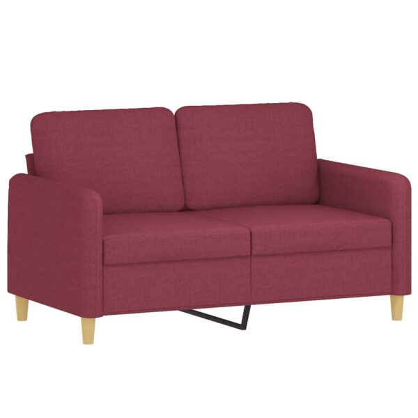 4 pcs conjunto de sofás com almofadões tecido vermelho tinto - Image 3