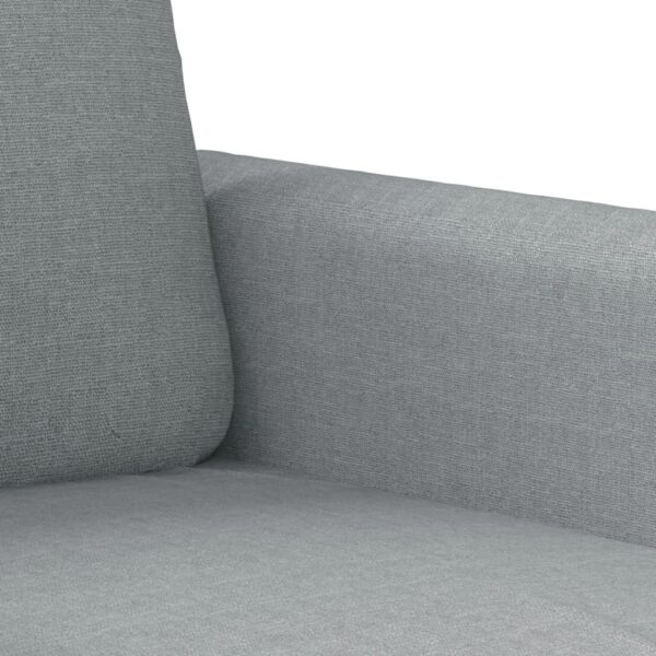 3 pcs conjunto de sofás com almofadas tecido cinzento-claro - Image 5