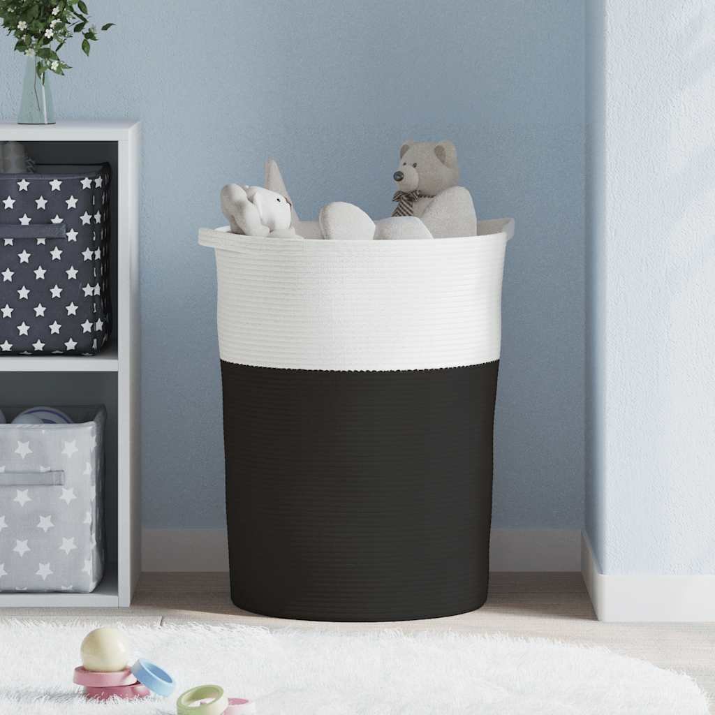 Cesto de arrumação Ø49x65 cm algodão preto e branco - Image 2
