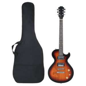 Guitarra elétrica p/ iniciantes com saco 4/4 39" castanho/preto