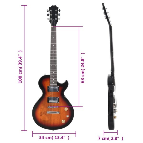 Guitarra elétrica p/ iniciantes com saco 4/4 39" castanho/preto - Image 12