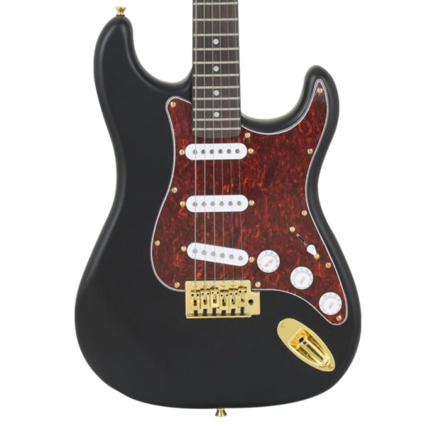 Guitarra elétrica p/ iniciantes c/saco 4/4 39" castanho/dourado - Image 6