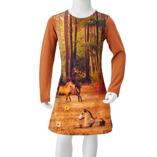 Vestido de manga comprida para criança conhaque 140 - Image 8