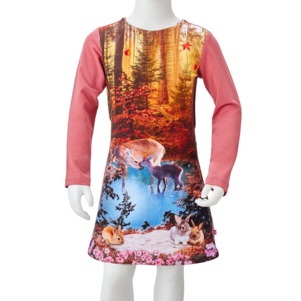Vestido de manga comprida para criança rosa-velho 140 - Image 8