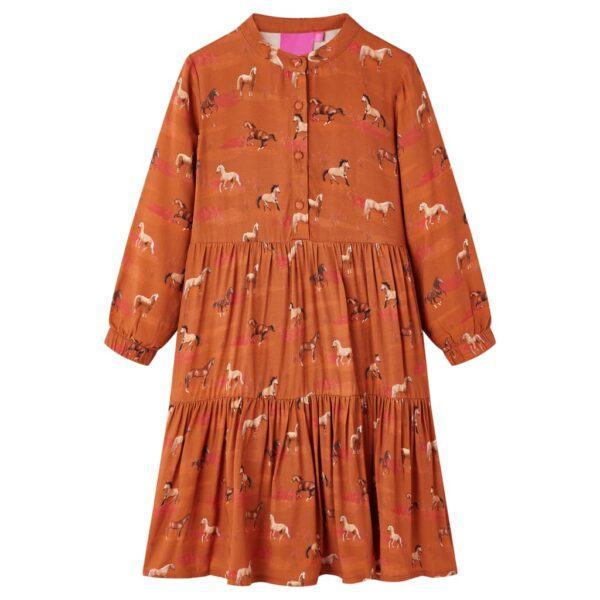Vestido para criança cor conhaque 140