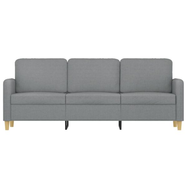 Sofá de 3 lugares 180 cm tecido cinza-claro - Image 2