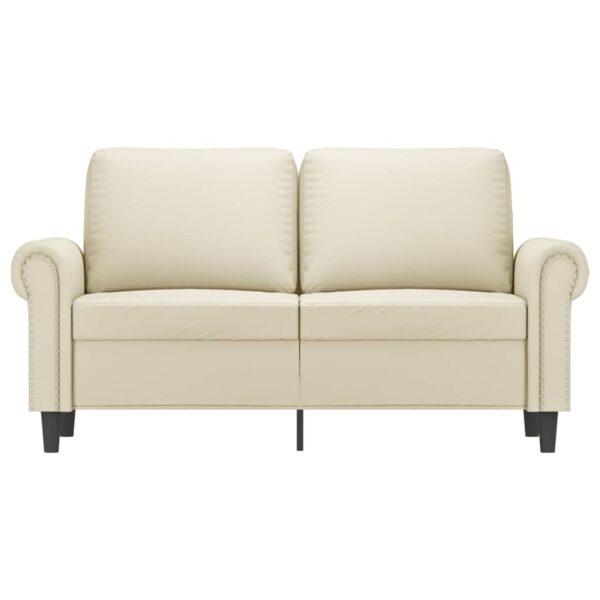 Sofá de 2 lugares 120 cm couro artificial cor creme - Image 2