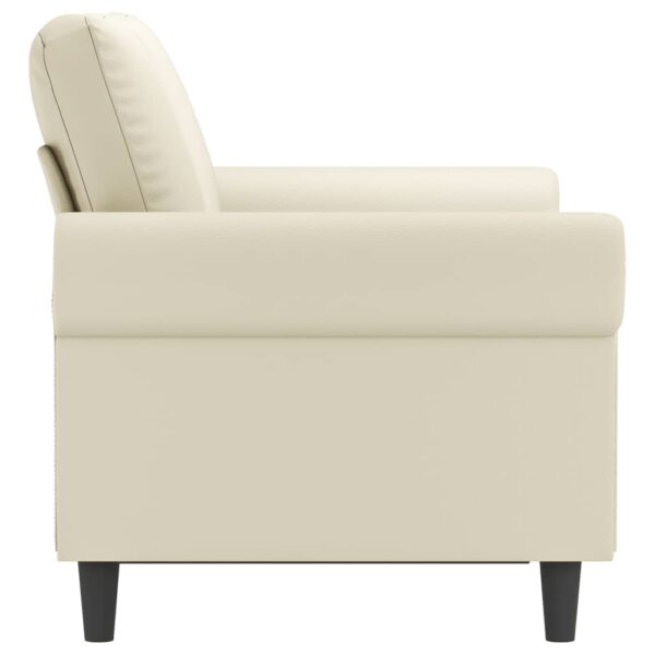 Sofá de 2 lugares 120 cm couro artificial cor creme - Image 3