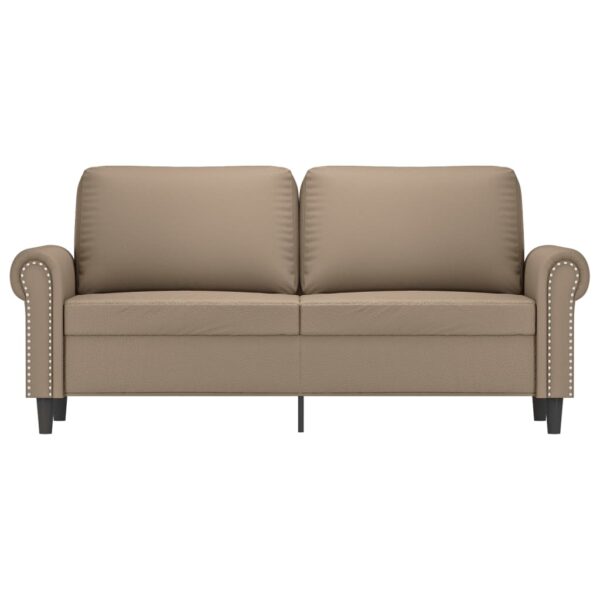 Sofá de 2 lugares 140 cm couro artificial cor cappuccino - Image 3