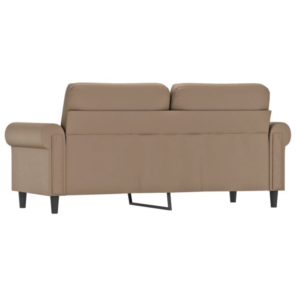 Sofá de 2 lugares 140 cm couro artificial cor cappuccino - Image 5