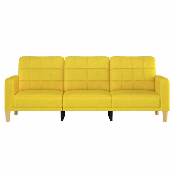 Sofá de 3 lugares 180 cm tecido amarelo-claro - Image 2
