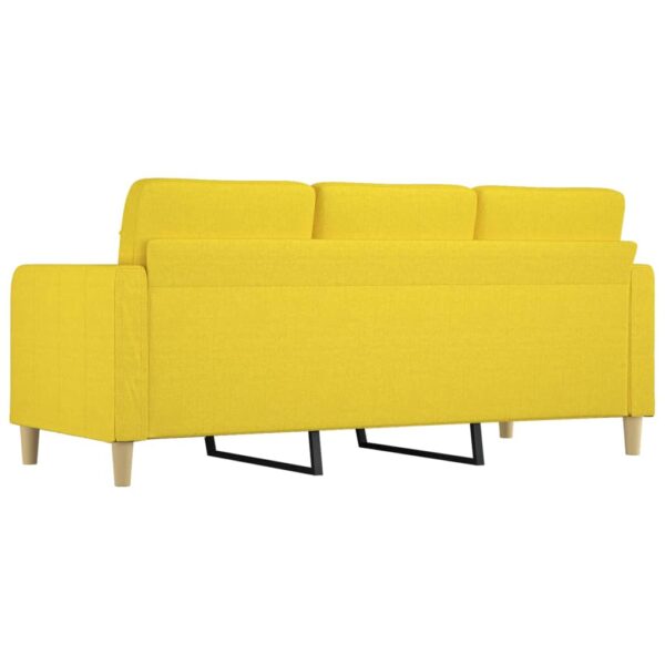 Sofá de 3 lugares 180 cm tecido amarelo-claro - Image 4