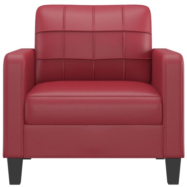 Poltrona 60 cm couro artificial vermelho tinto - Image 2