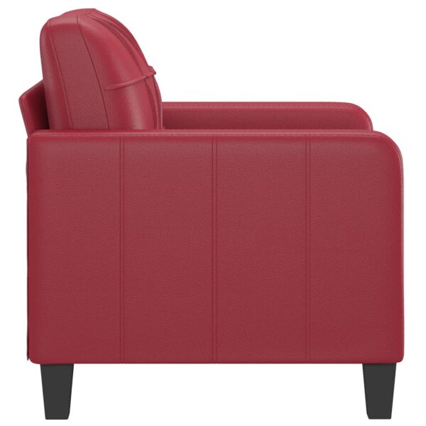 Poltrona 60 cm couro artificial vermelho tinto - Image 3