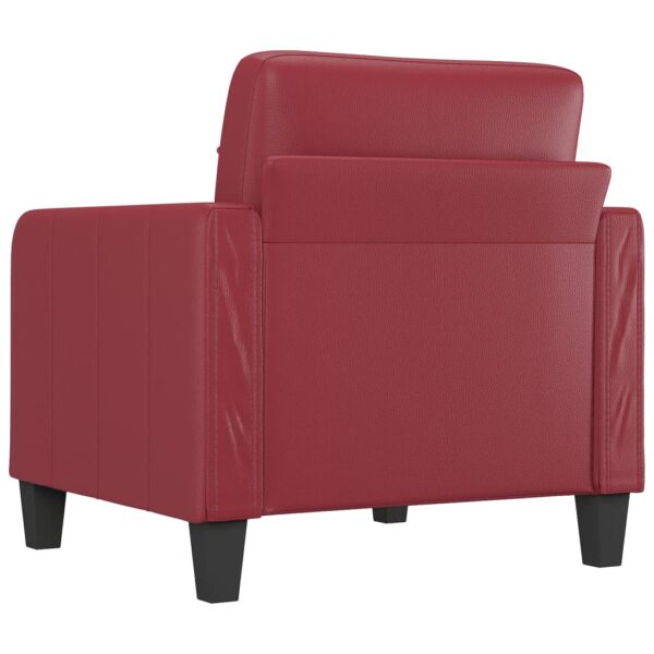 Poltrona 60 cm couro artificial vermelho tinto - Image 4